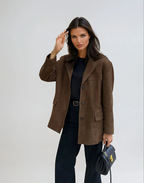 Banbury | Klassieke Suèdelook Blazer – Wikkeljas met Knopen