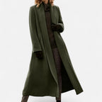 Brisel | Plus Size Overjas – Lange Wollen Jas met Revers