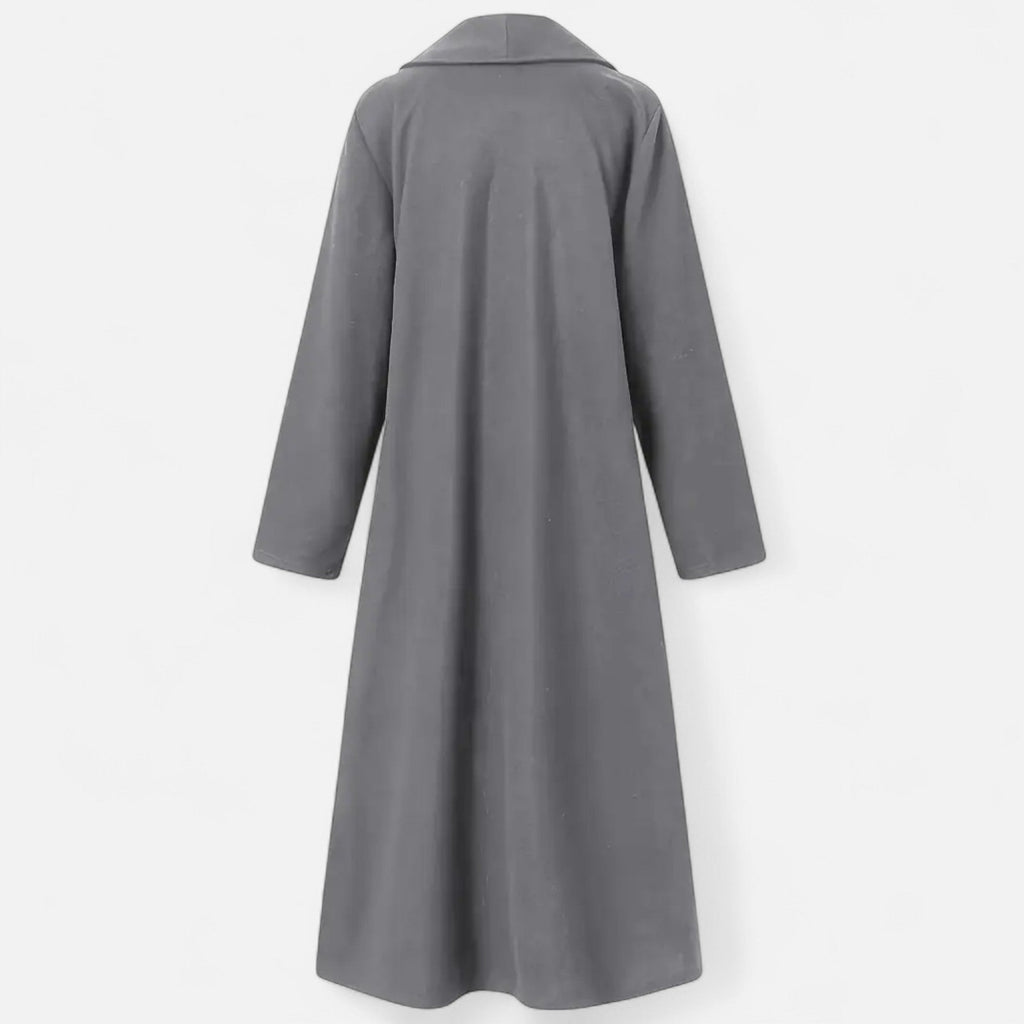 Brisel | Plus Size Overjas – Lange Wollen Jas met Revers