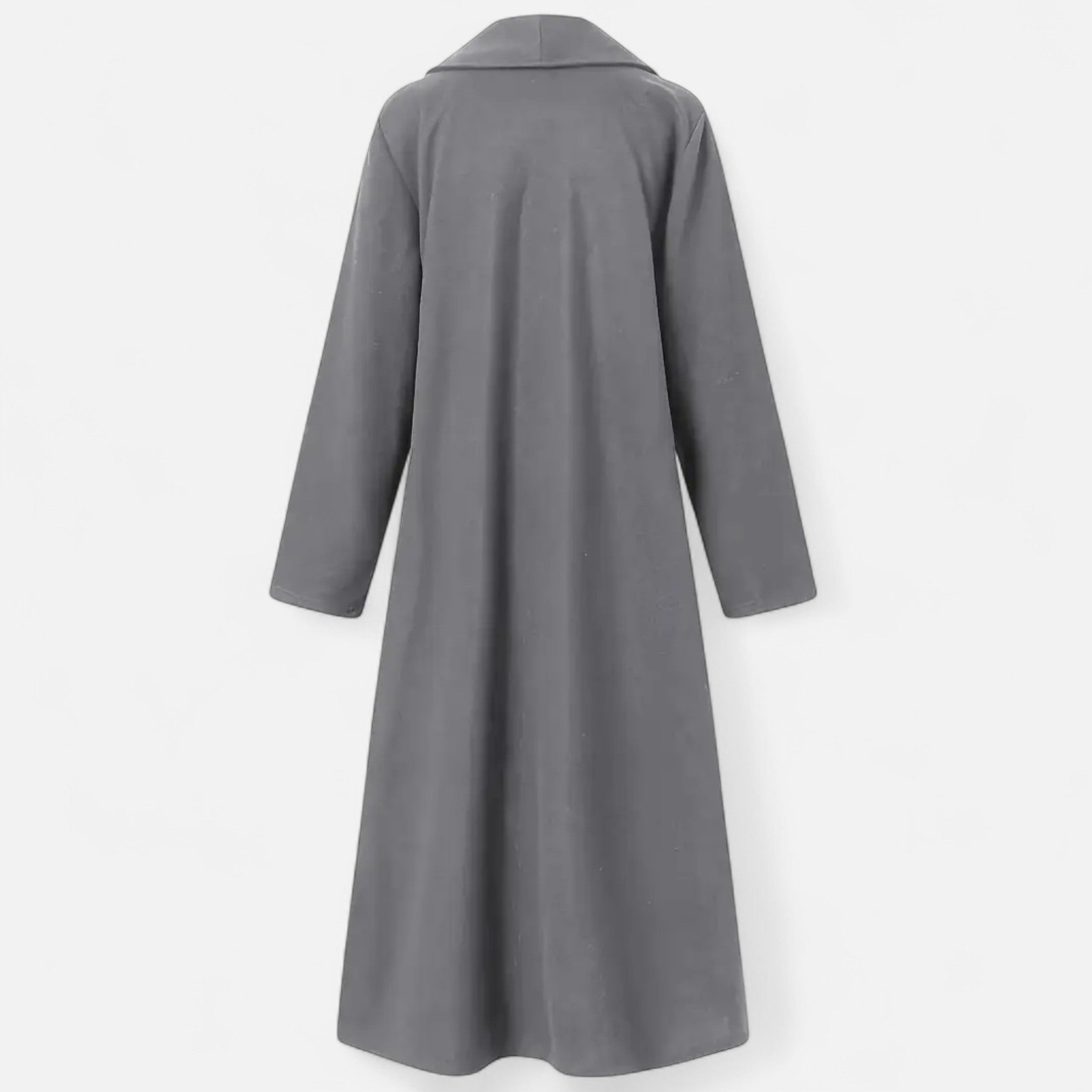Brisel | Plus Size Overjas – Lange Wollen Jas met Revers