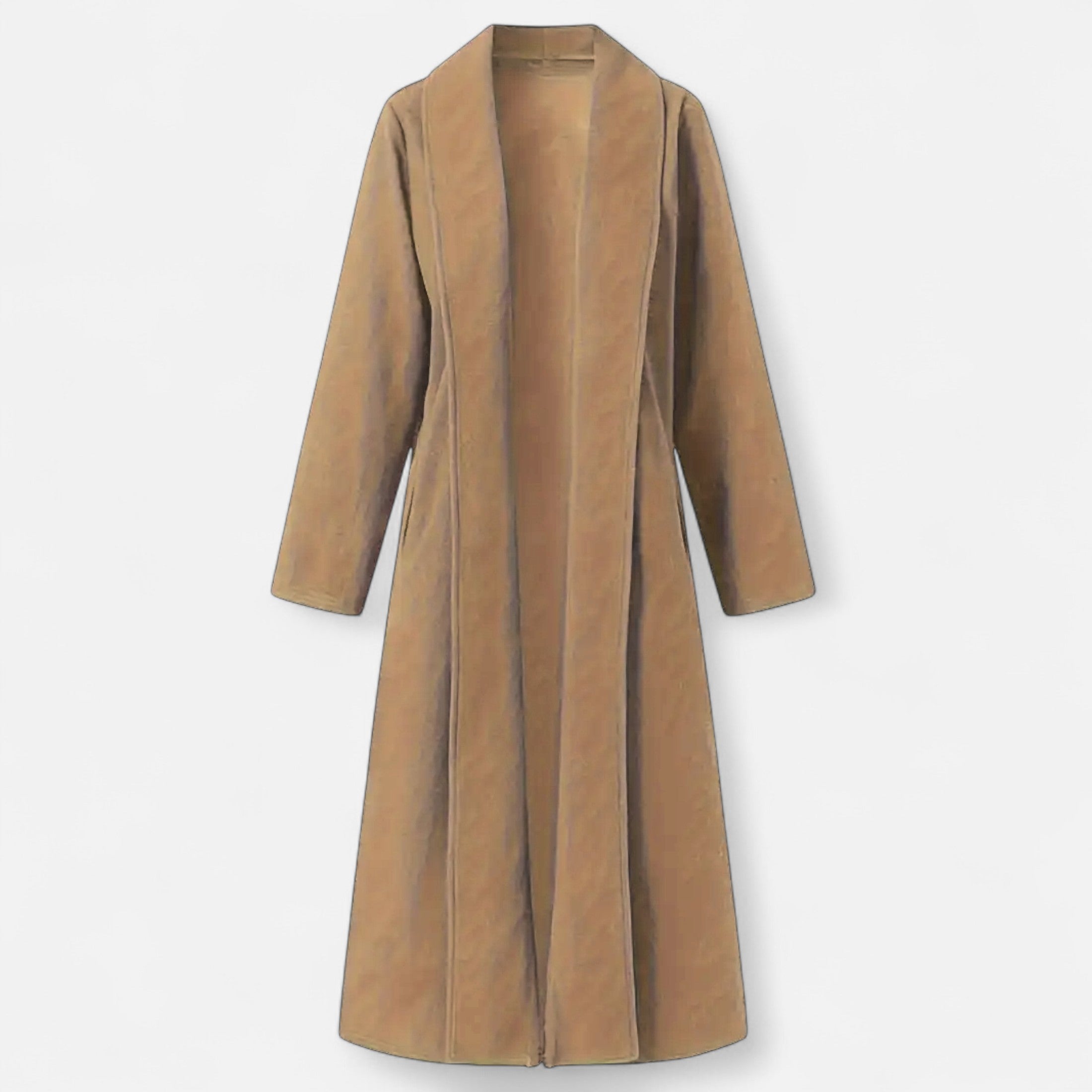 Brisel | Plus Size Overjas – Lange Wollen Jas met Revers