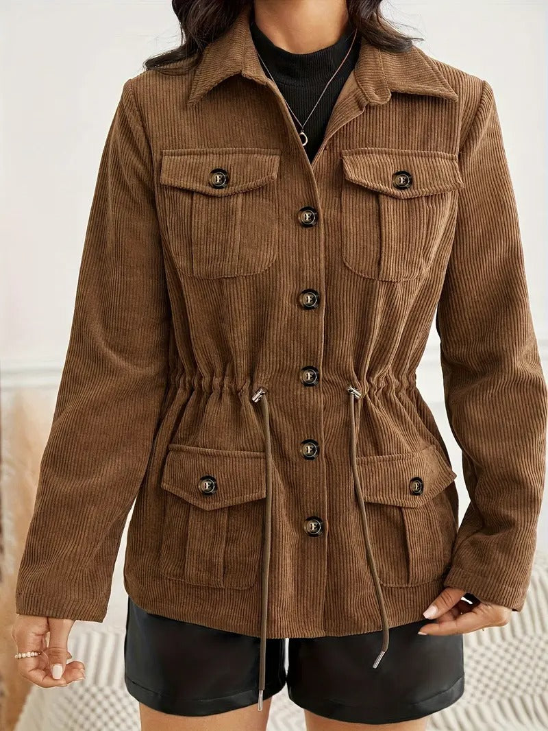 Cordovia | Corduroy jas met knopen – Elastische taille
