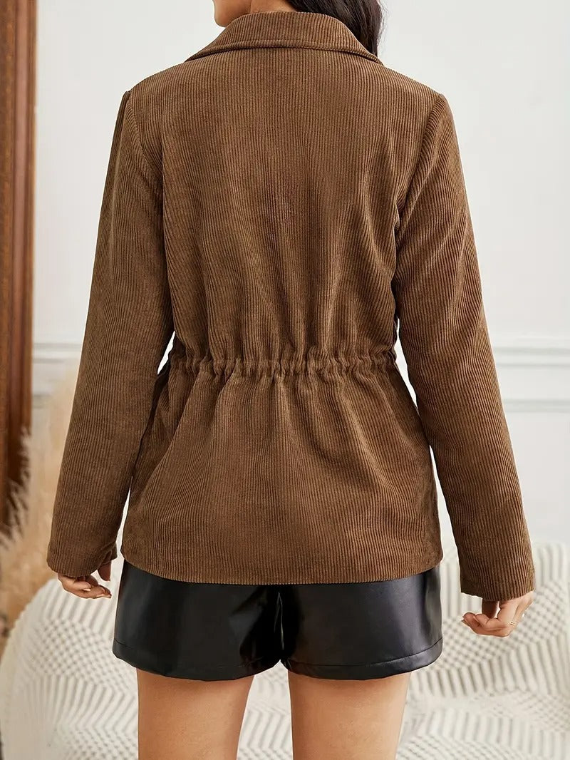 Cordovia | Corduroy jas met knopen – Elastische taille