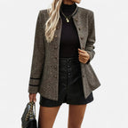 Esmaren | Dames Casual Jas – Tripe met Knopen