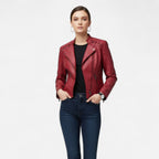 Everleigh | Slim Fit Jas met rits – Leer met revers