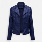 Everleigh | Slim Fit Jas met rits – Leer met revers