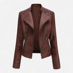 Everleigh | Slim Fit Jas met rits – Leer met revers