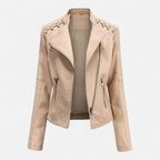 Everleigh | Slim Fit Jas met rits – Leer met revers