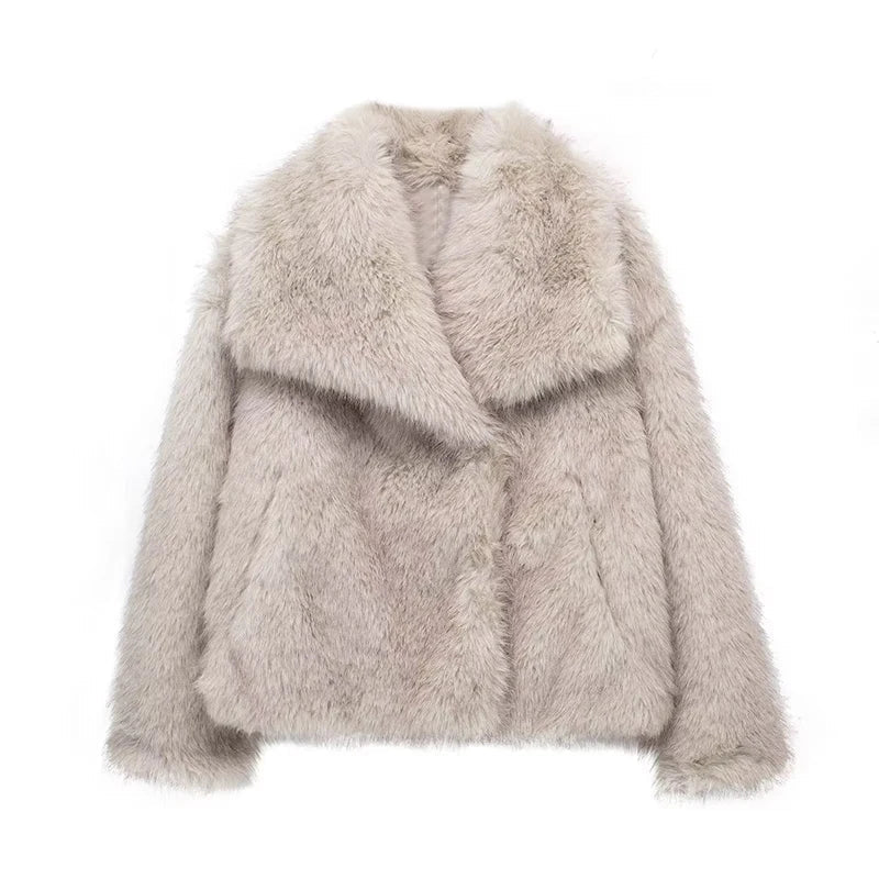 Ferryhill | Faux Fur Jas – Jas met Revers