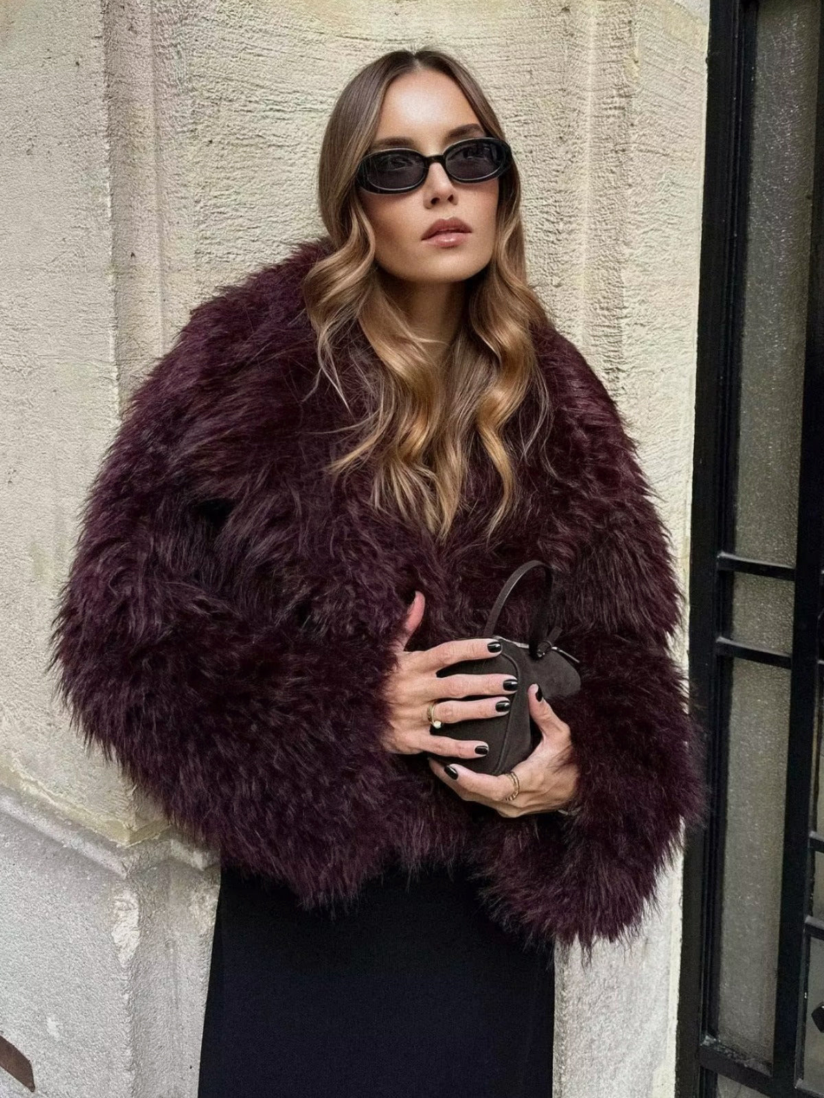 Fuzzlette | Korte jas van imitatiebont – Cropped jas
