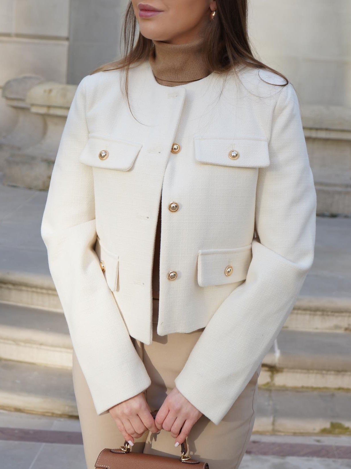 Gracea | Vintage Jas met Knopen – Cropped Jack