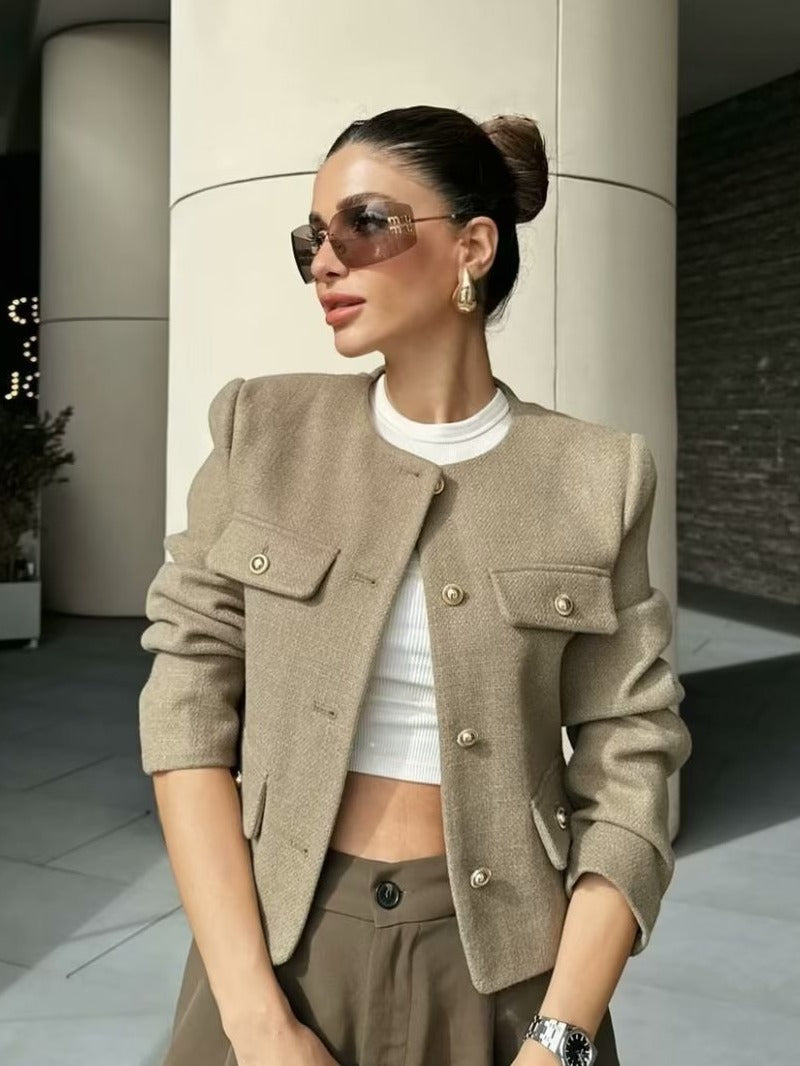 Gracea | Vintage Jas met Knopen – Cropped Jack