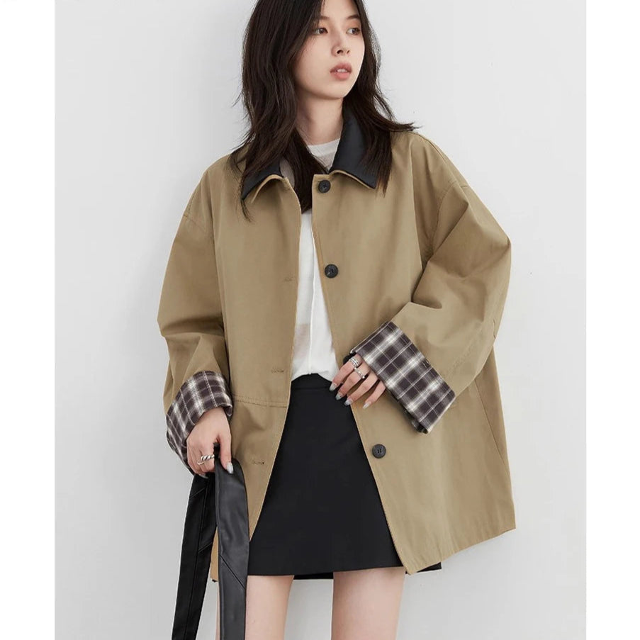 Moshi | Contrast Trim Knoopsjas – Cropped Jasje