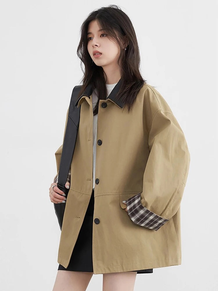 Moshi | Contrast Trim Knoopsjas – Cropped Jasje
