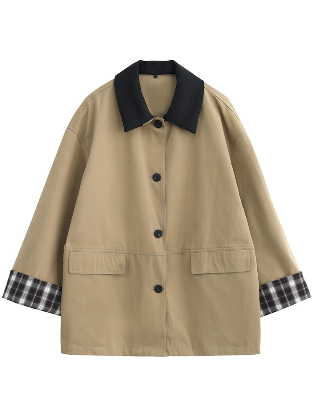 Moshi | Contrast Trim Knoopsjas – Cropped Jasje