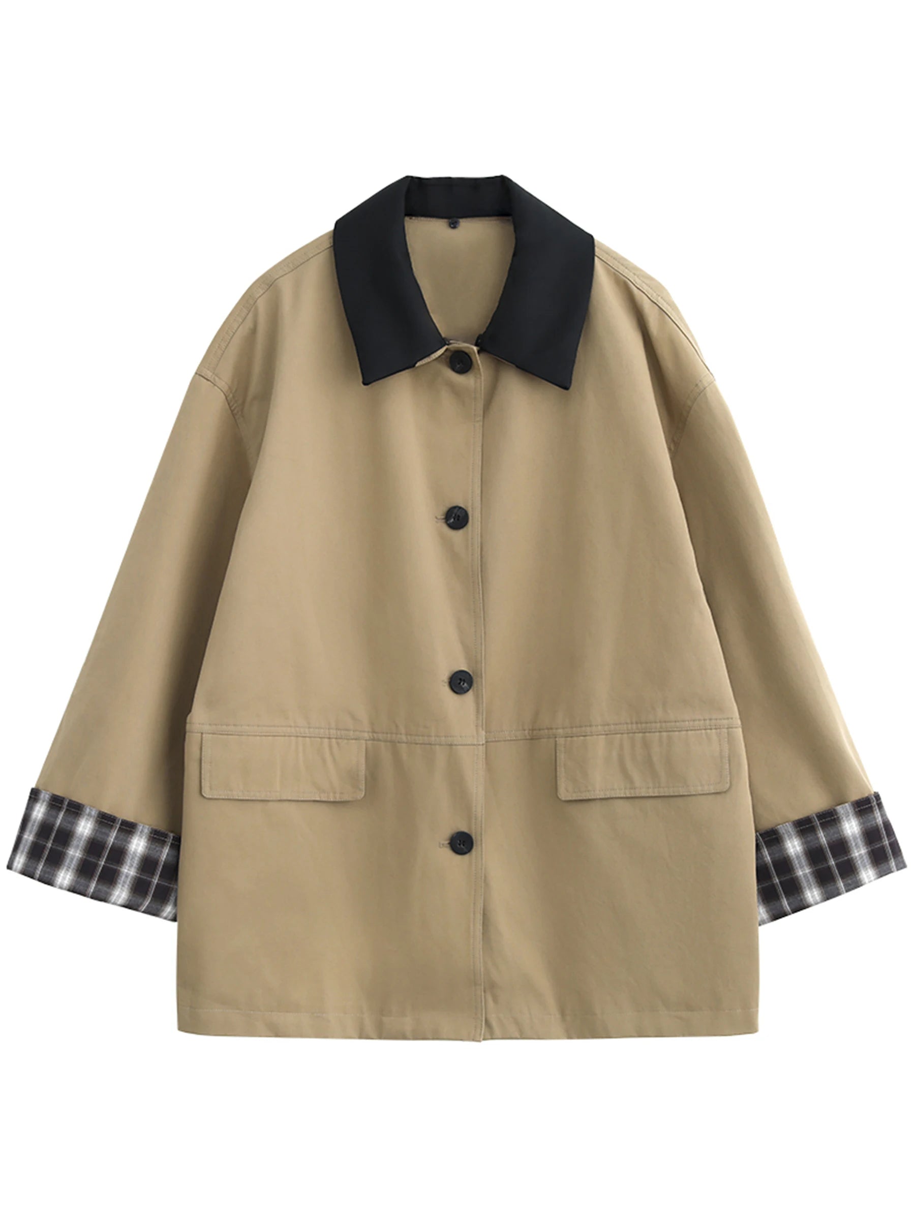 Moshi | Contrast Trim Knoopsjas – Cropped Jasje